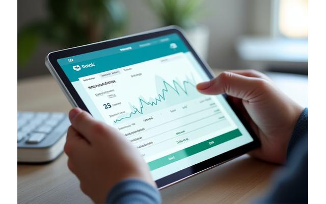 Digital interface of a streamlined insurance customer portal on a tablet