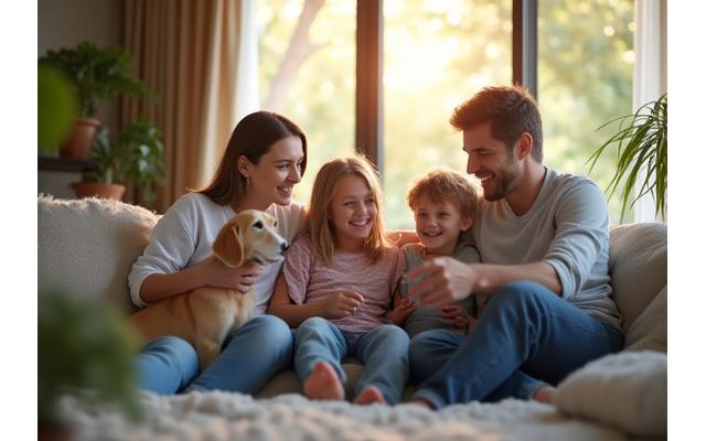 Happy Australian family enjoying their home, representing personal insurance