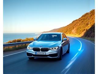 Modern car driving safely on an Australian road with a protective layer.