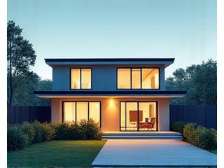 Stylized image of a modern Australian home surrounded by a protective shield.