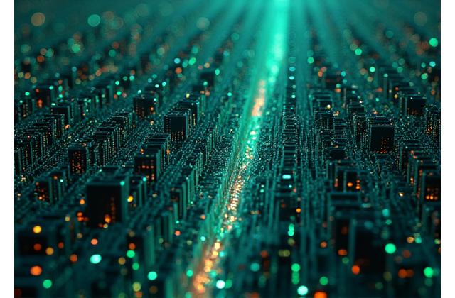 Abstract depiction of a digital fortress or a highly secured server room, representing robust cyber security.